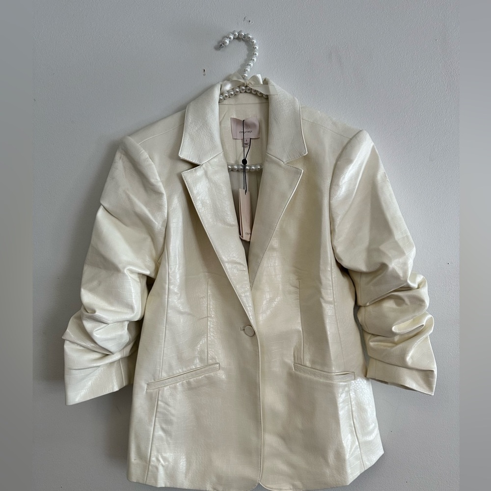 NWT| Cinq a Sept 'Kylie' Faux Croc Embossed Jacket Blazer - Picture 8 of 16